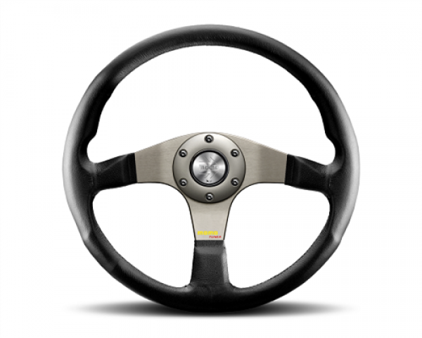 Kierownica sportowa MOMO Tuner 320 mm skóra gładka czarna / ramiona antracytowe